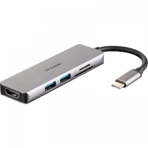 USB-C 5-PORT USB HUB+HDMI/WITH CARD READER