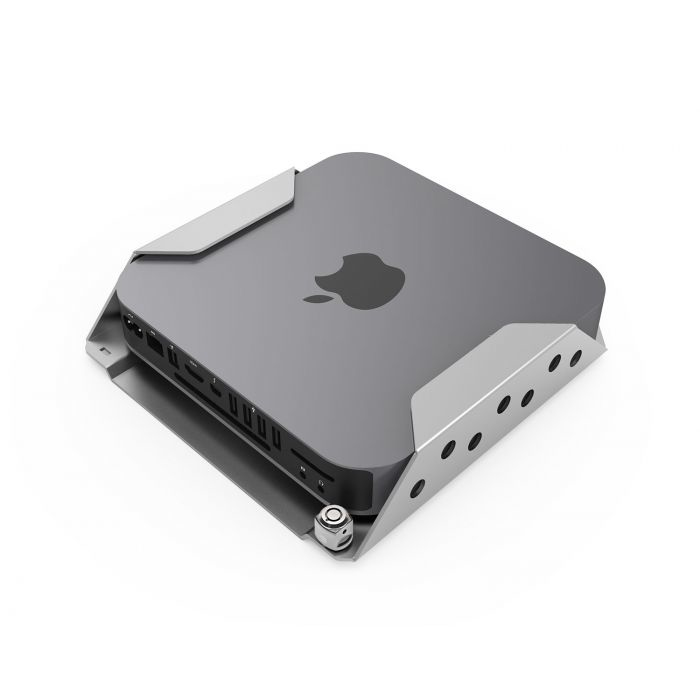 MAC MINI SECURITY MOUNT WITH/KEYED CABLE LOCK SILVER