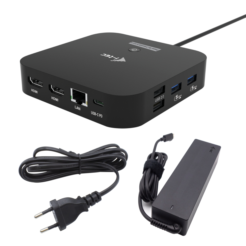 I-TEC USB-C 2X HDMI DOCK 100W/PD 100W + I-TEC CHARGER 100W