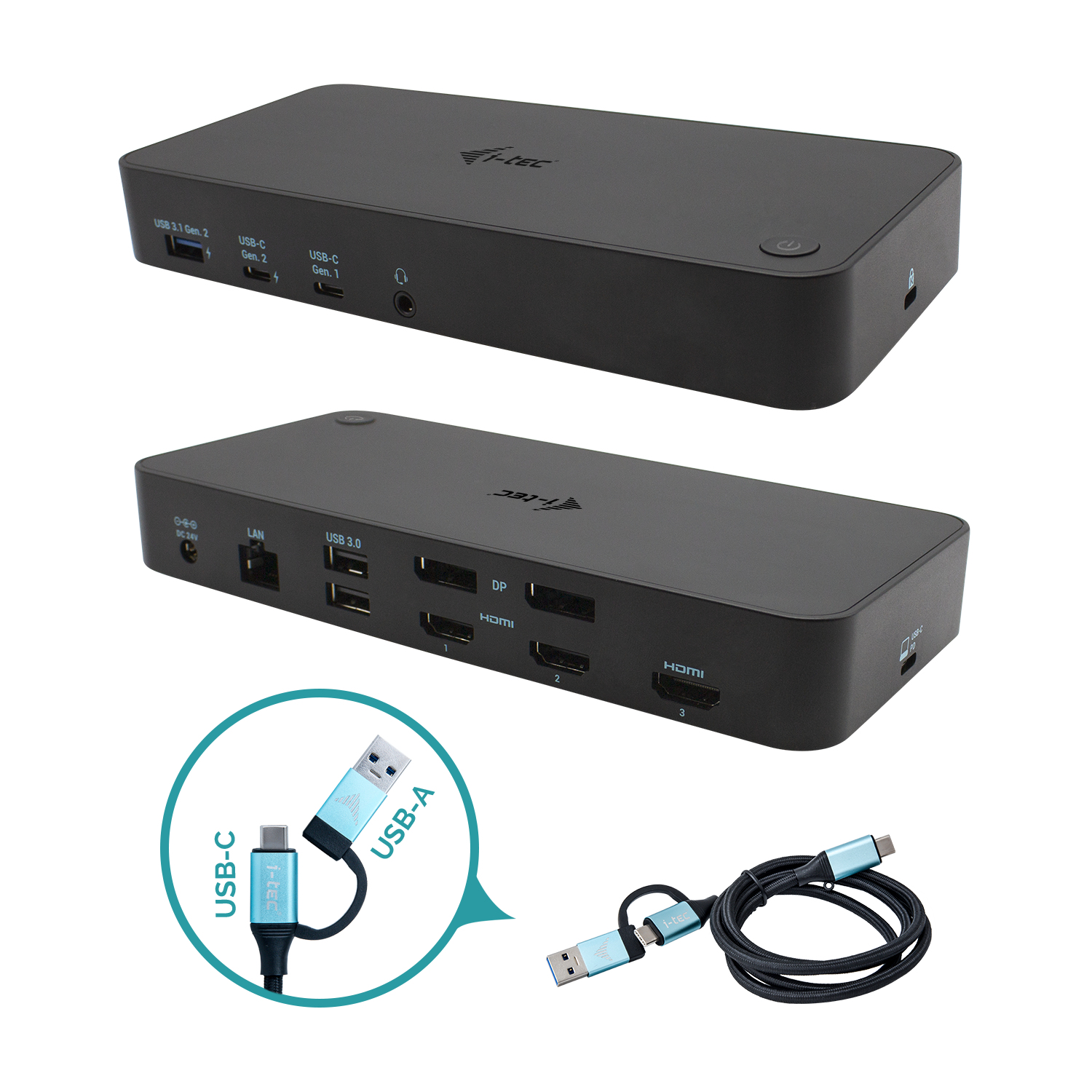 I-TEC USB 3.0/USB-C/THUNDERBOLT/3X 4K DOCKING STATION100W