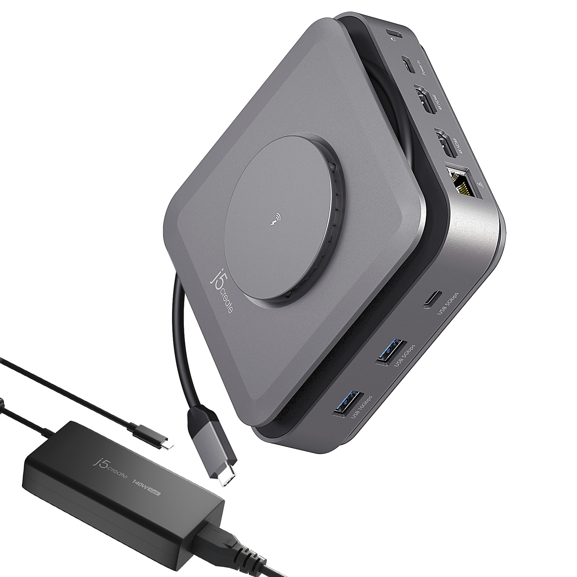 USB-C DOCK DUAL 4K HDMI GAN/140W PD3.1 POWER ADAPTER